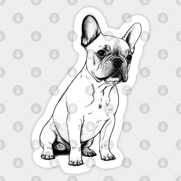 French Bulldog Sketch Sticker by Buff Geeks Art